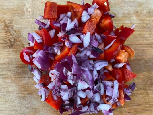 cibula a paprika